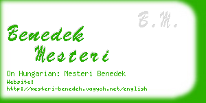 benedek mesteri business card